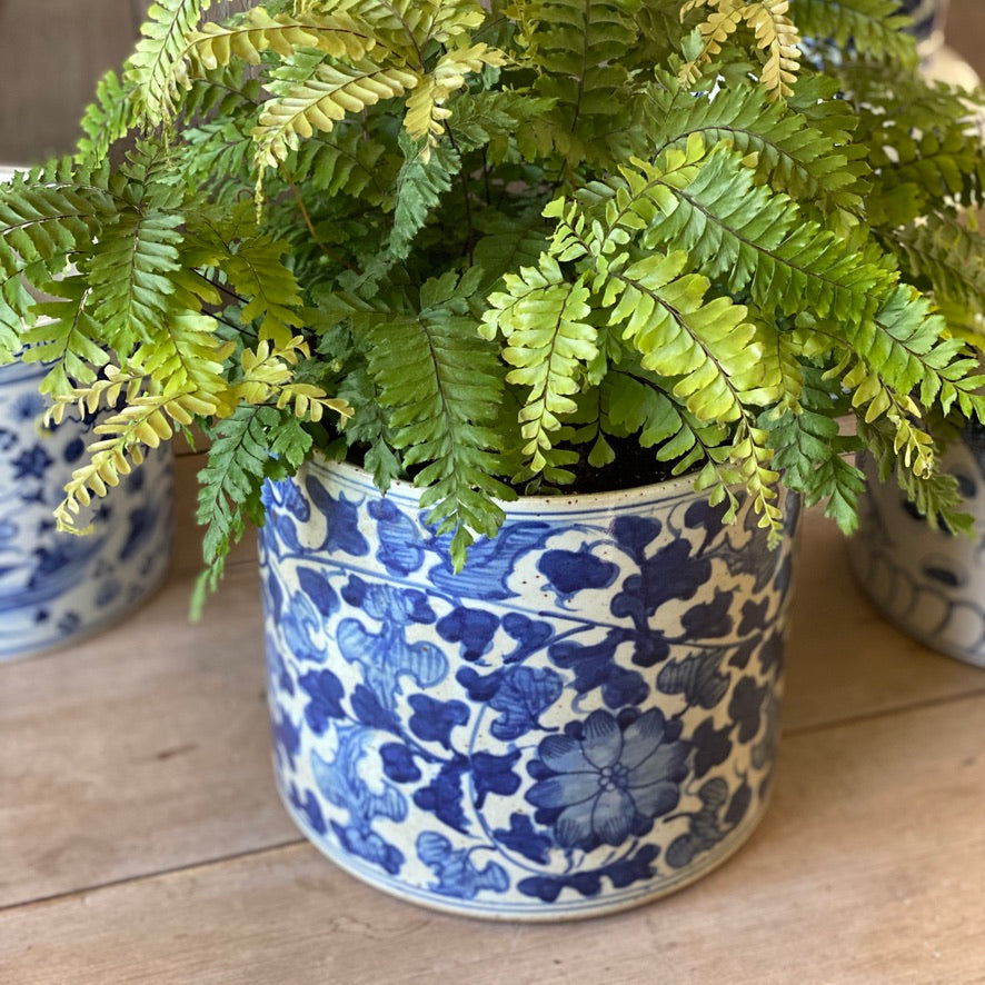 large chinese style plant pots Chinese Porcelain Cachepot with Flowers and Leaves