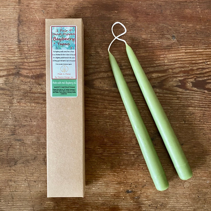 Pair of Hand-Dipped Bayberry Tapers
