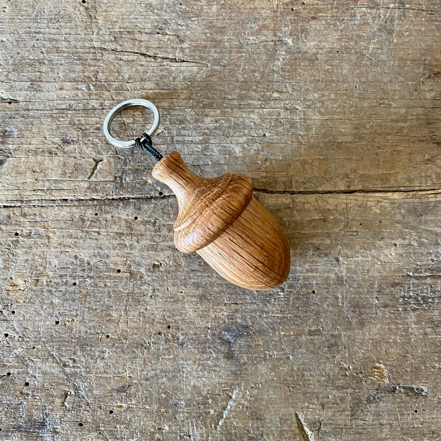 English Oak Acorn Key Ring - Larger Cross