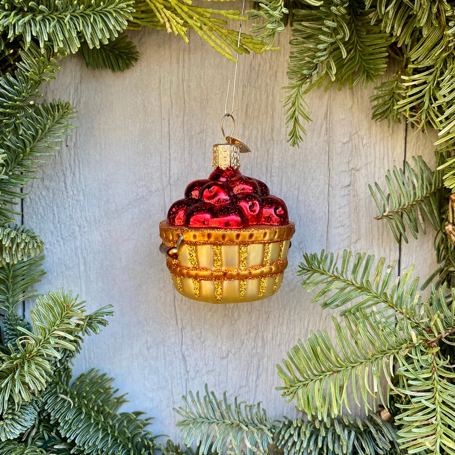 Apple Basket Christmas Ornament