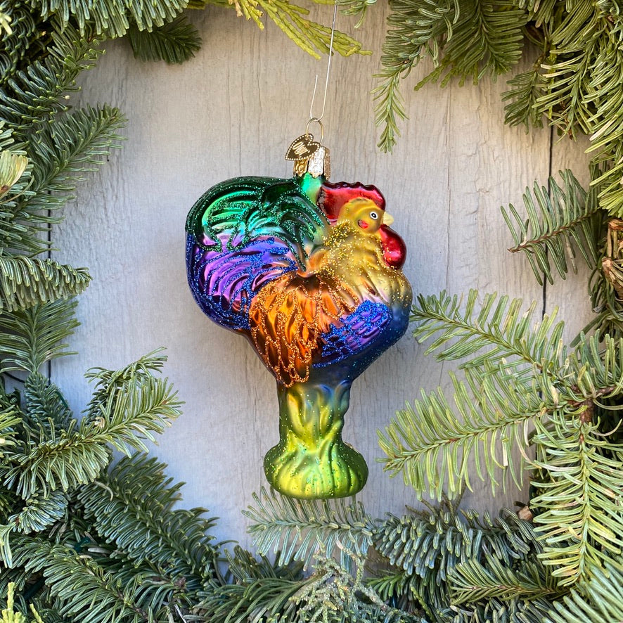 Heirloom Rooster Christmas Tree Ornament