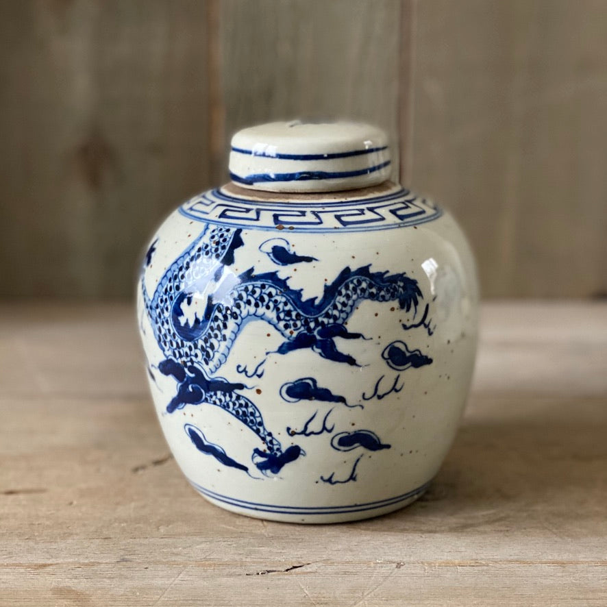 Chinese Porcelain Ginger Jar with Dragon - Small