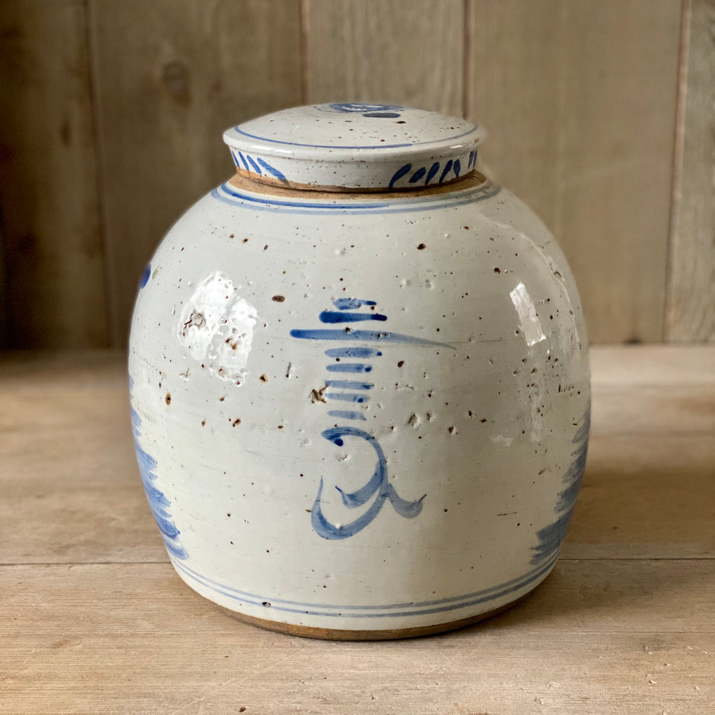 Chinese Porcelain Large Jar with Bird and Flowers - Large