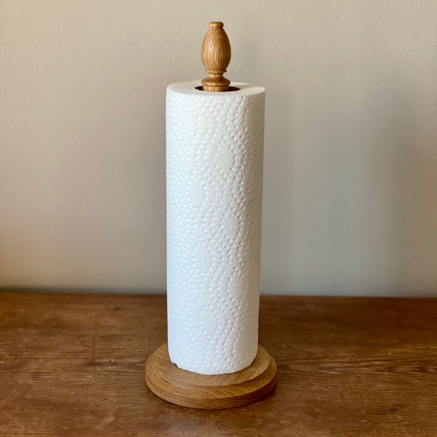 English Oak Paper Towel Stand