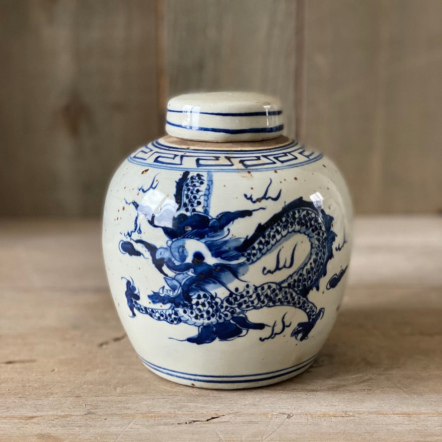 Chinese Porcelain Ginger Jar with Dragon - Small