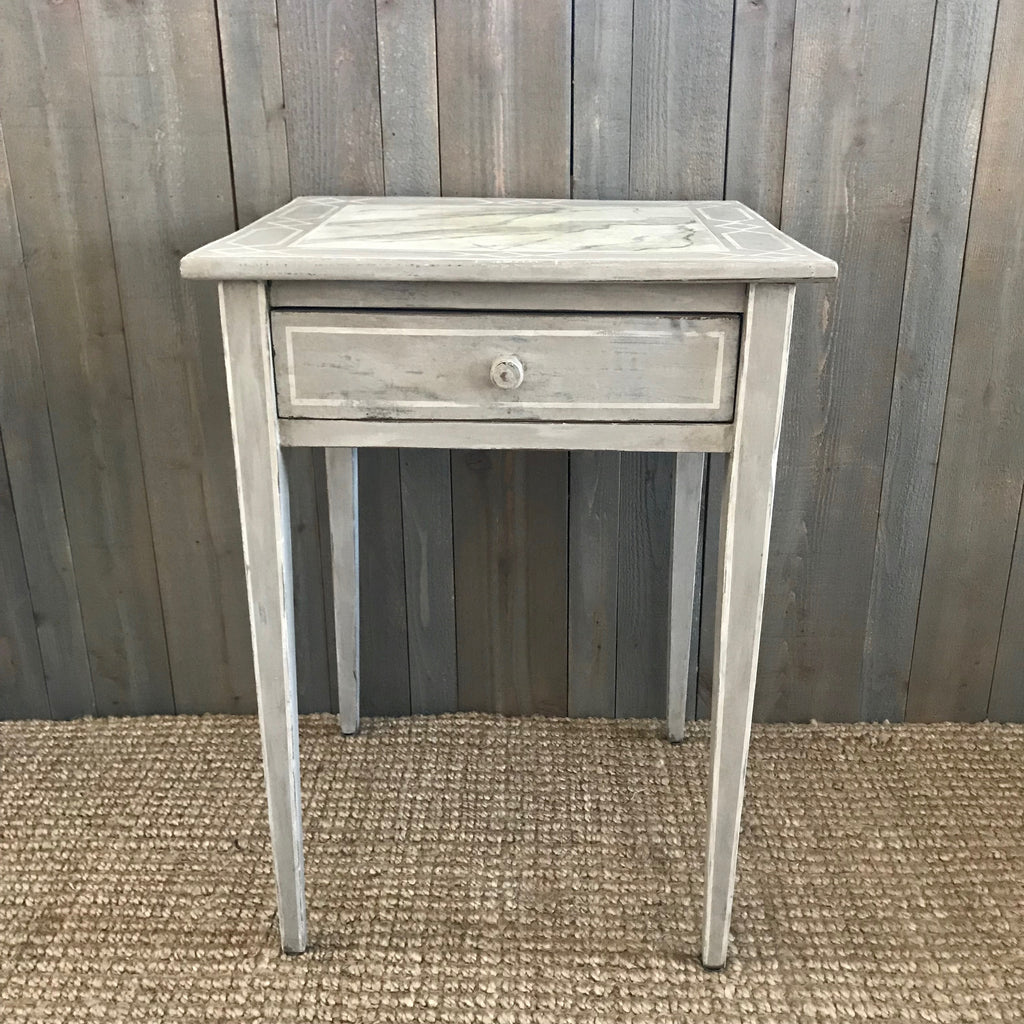Vintage Shaker Table with Faux Marble Top