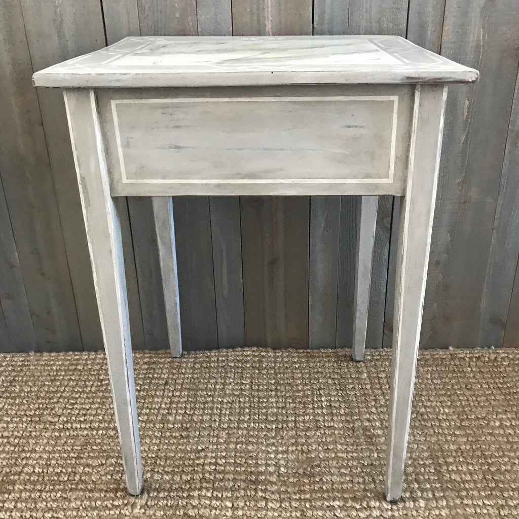 Vintage Shaker Table with Faux Marble Top