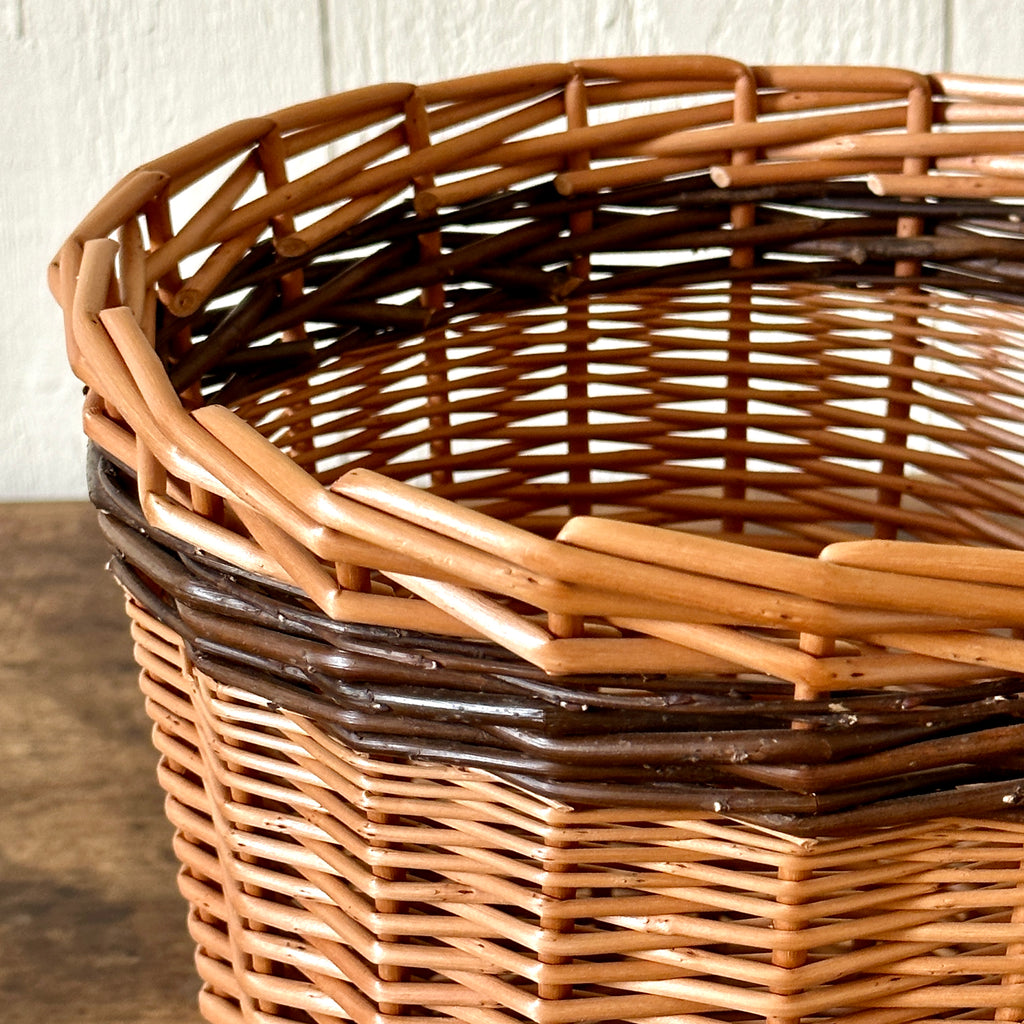 Scottish Buff and Steamed Willow Waste Basket
