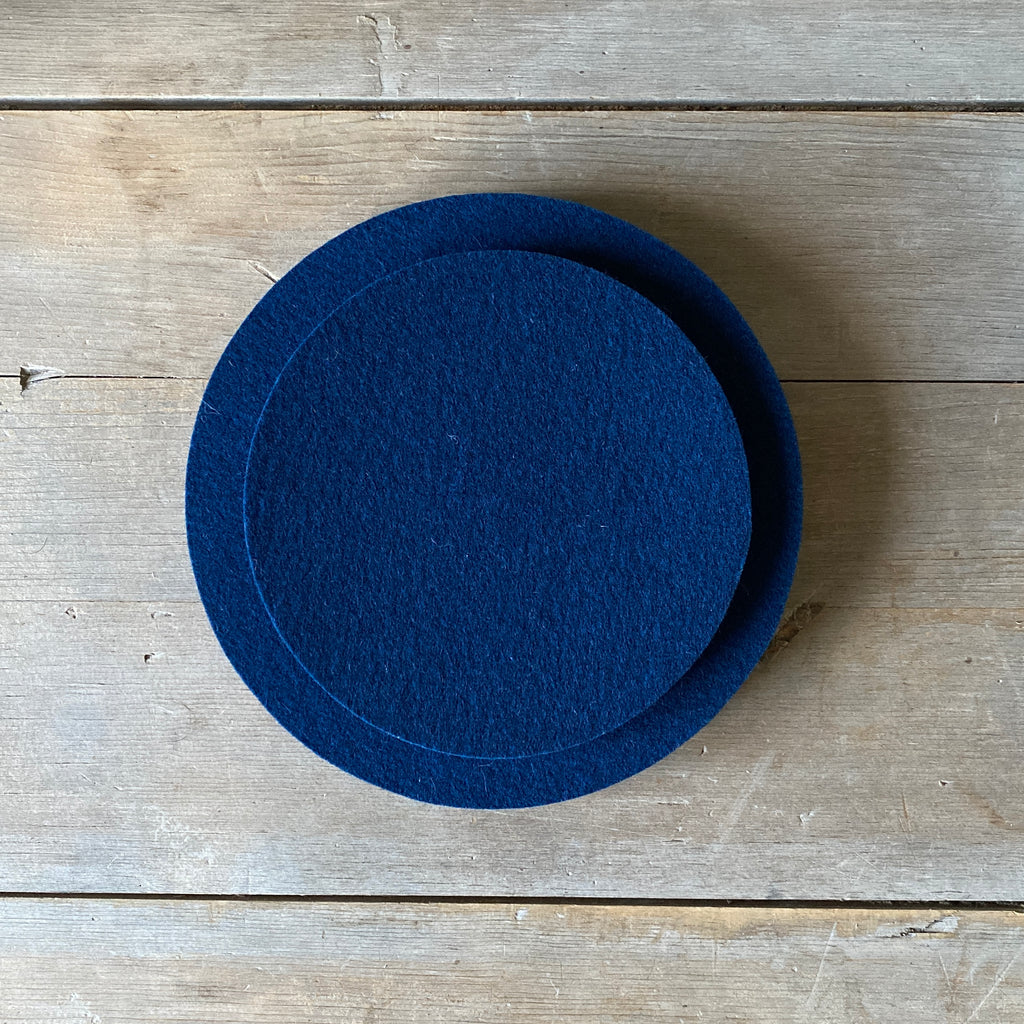 Round Wool Felt Trivet - Marine